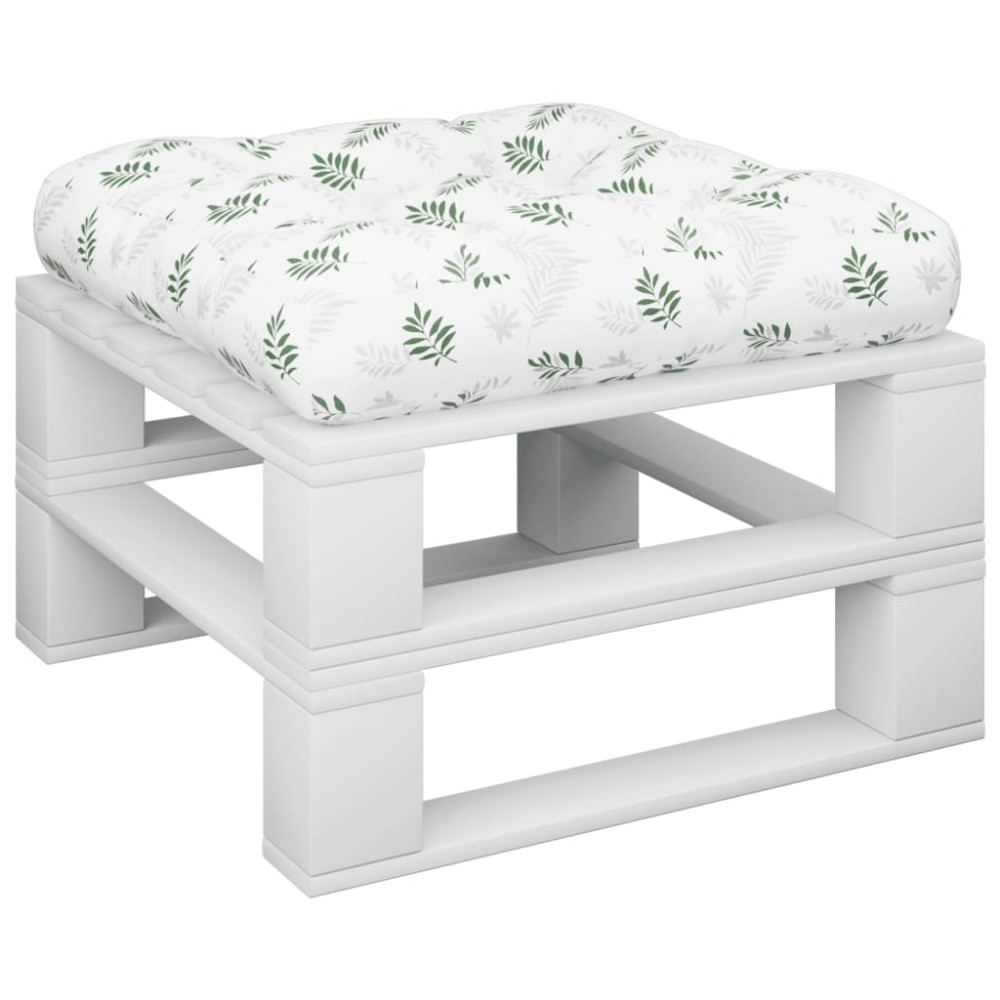 Produktbild för Dyna för pallsoffa bladmönster 60x61,5x10 cm Oxford-tyg