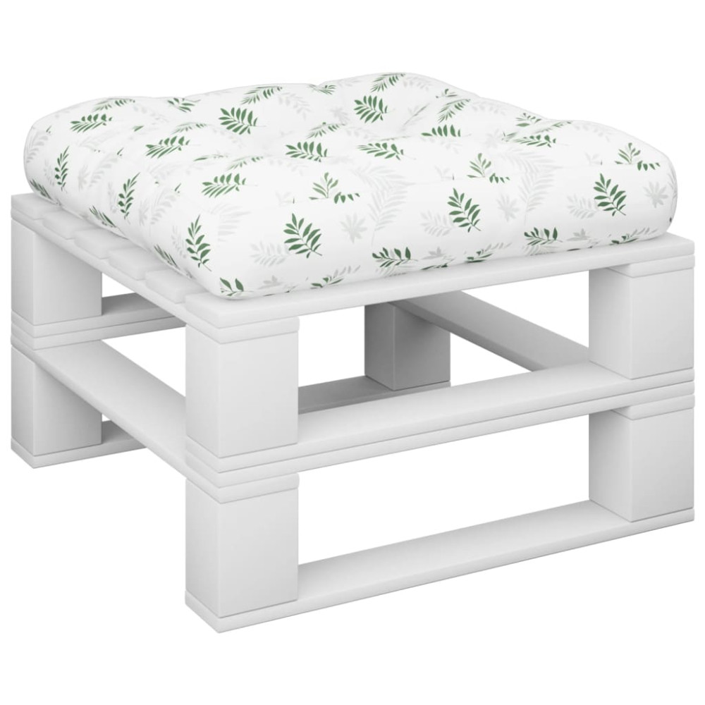 Produktbild för Palldyna bladmönster 58x58x10 cm oxfordtyg
