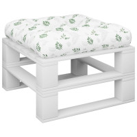 Produktbild för Palldyna bladmönster 58x58x10 cm oxfordtyg
