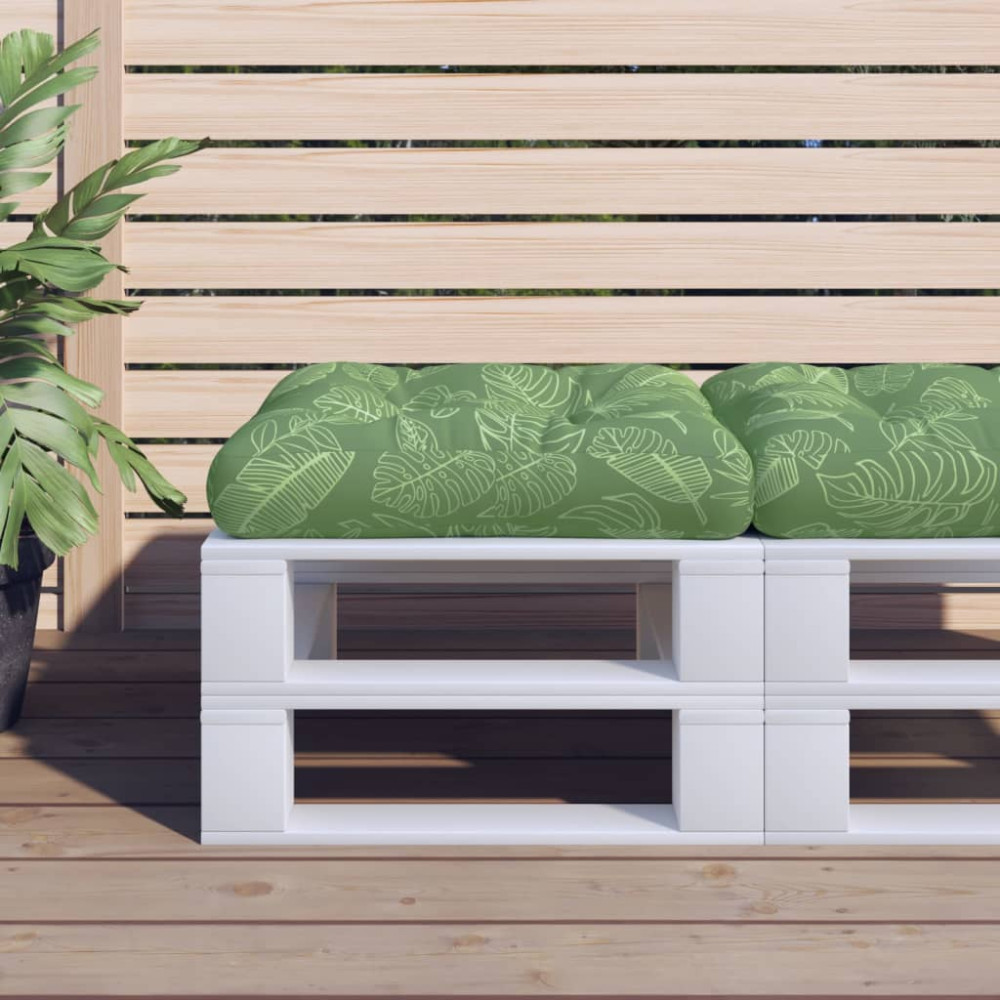 Produktbild för Palldyna bladmönster 58x58x10 cm oxfordtyg