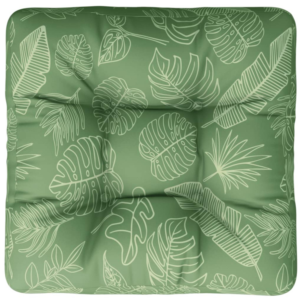 Produktbild för Palldyna bladmönster 58x58x10 cm oxfordtyg