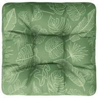 Produktbild för Palldyna bladmönster 58x58x10 cm oxfordtyg