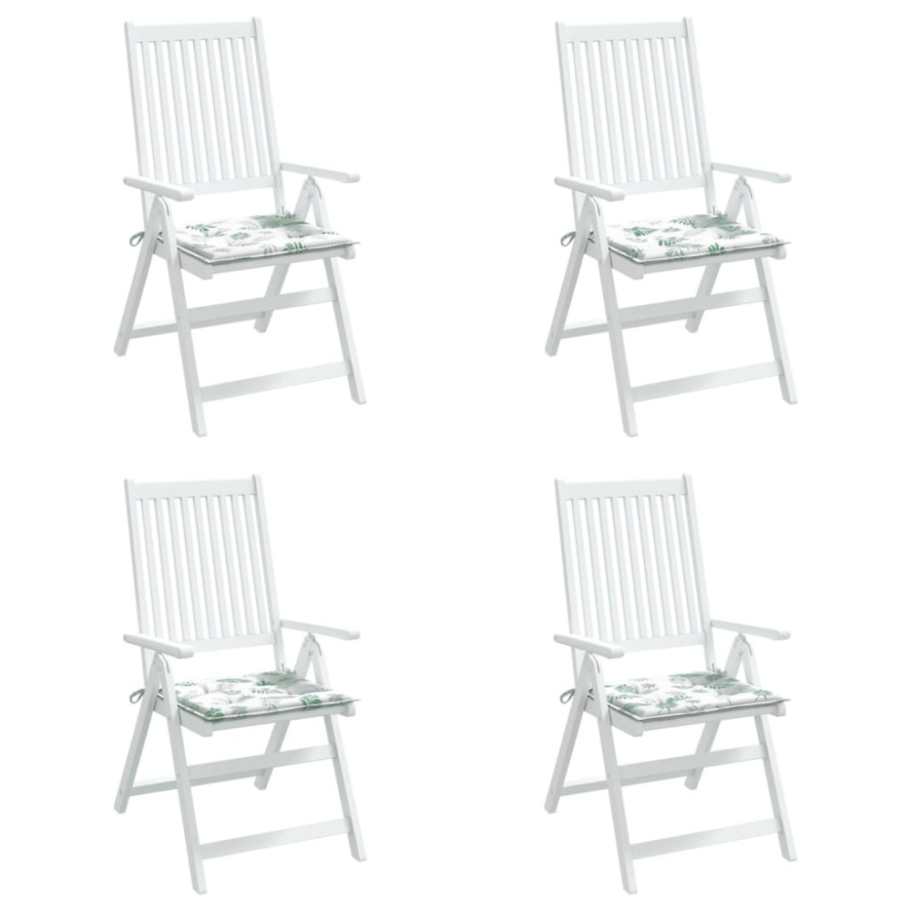 Produktbild för Stolsdynor 4 st bladmönster 40x40x4 cm tyg