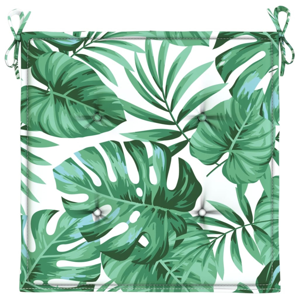 Produktbild för Stolsdynor 6 st bladmönster 50x50x4 cm tyg