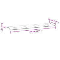 Produktbild för Bänkdyna för trädgården bladmönster 200x50x3 cm tyg