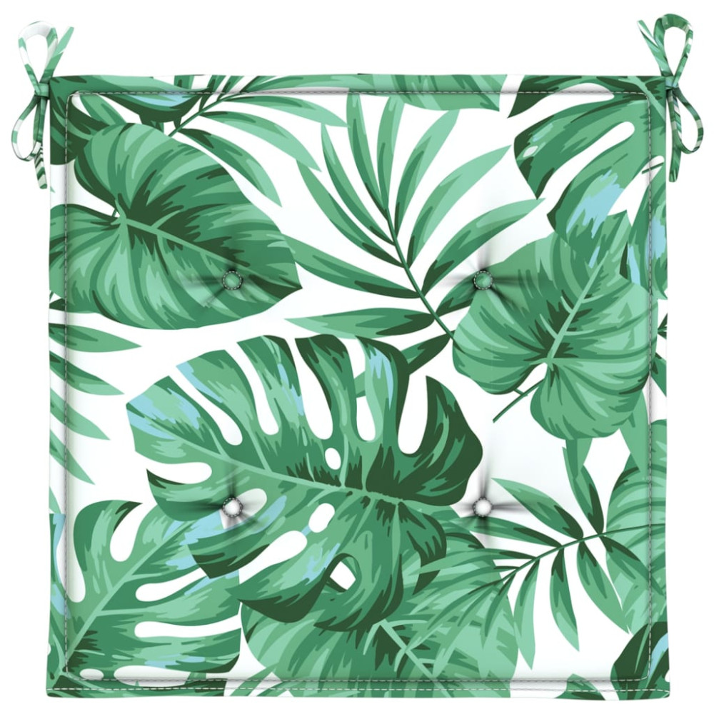 Produktbild för Stolsdynor 2 st bladmönster 50x50x4 cm tyg