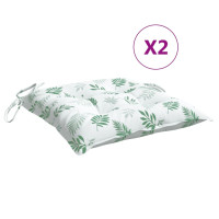 Produktbild för Stolsdynor 2 st bladmönster 50x50x7 cm oxfordtyg