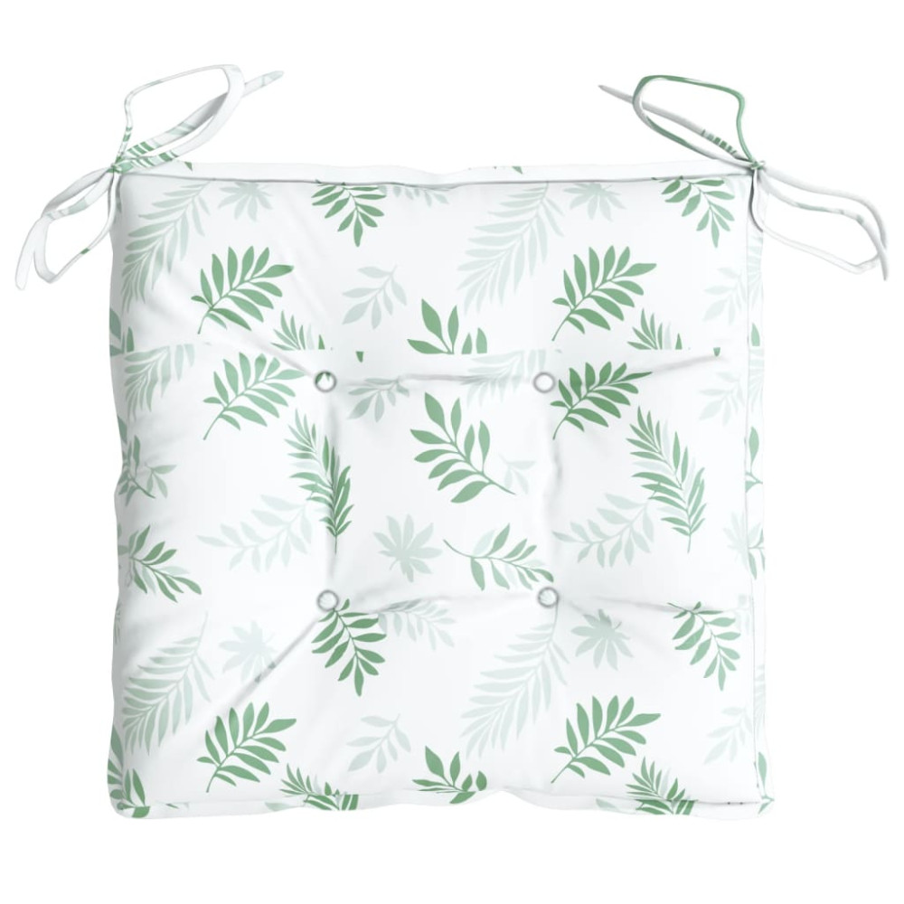 Produktbild för Stolsdynor 2 st bladmönster 50x50x7 cm oxfordtyg