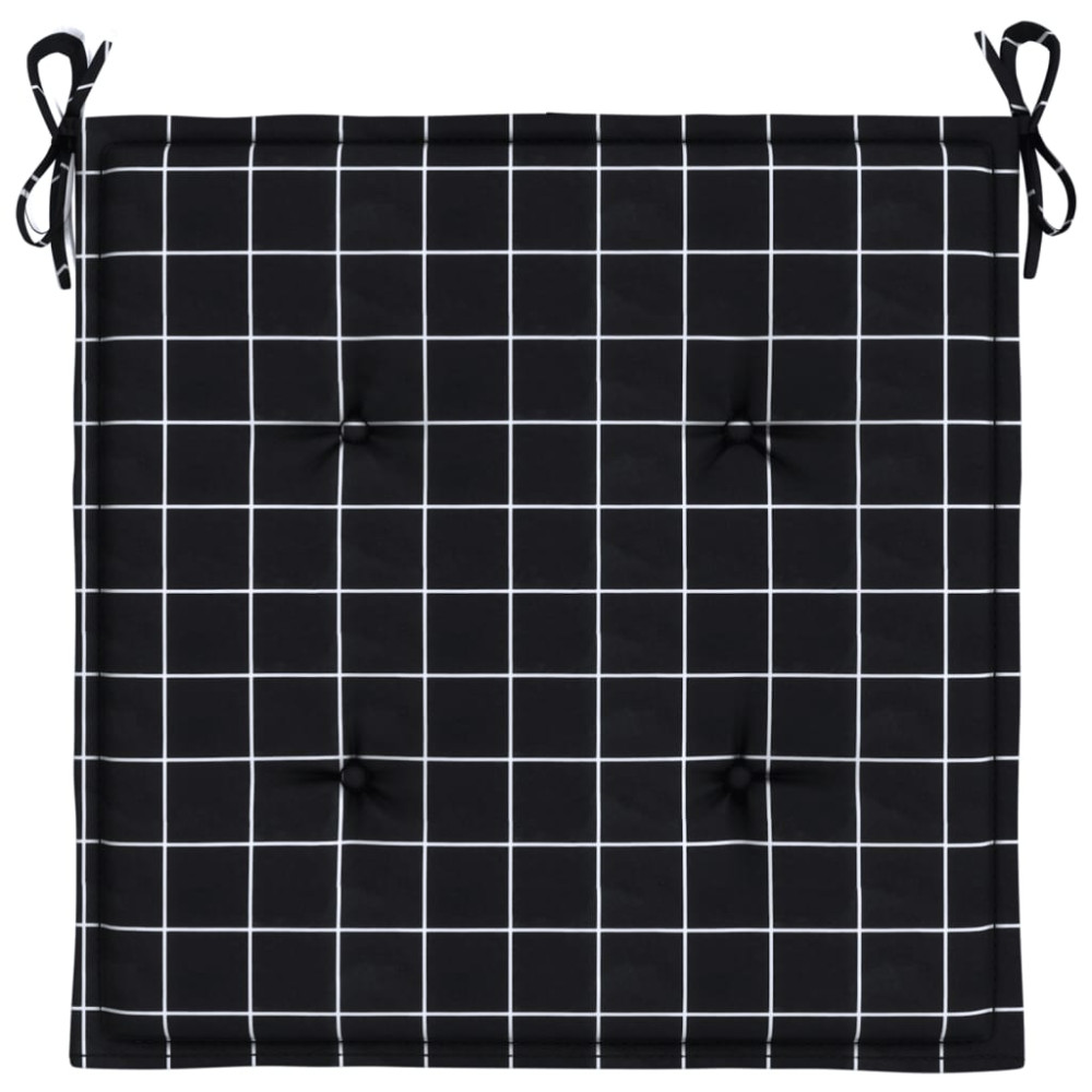 Produktbild för Stolsdynor 4 st svartrutig 40x40x4 cm tyg