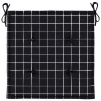 Produktbild för Stolsdynor 4 st svartrutig 40x40x4 cm tyg