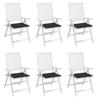 Produktbild för Stolsdynor 6 st svartrutig 50x50x4 cm tyg