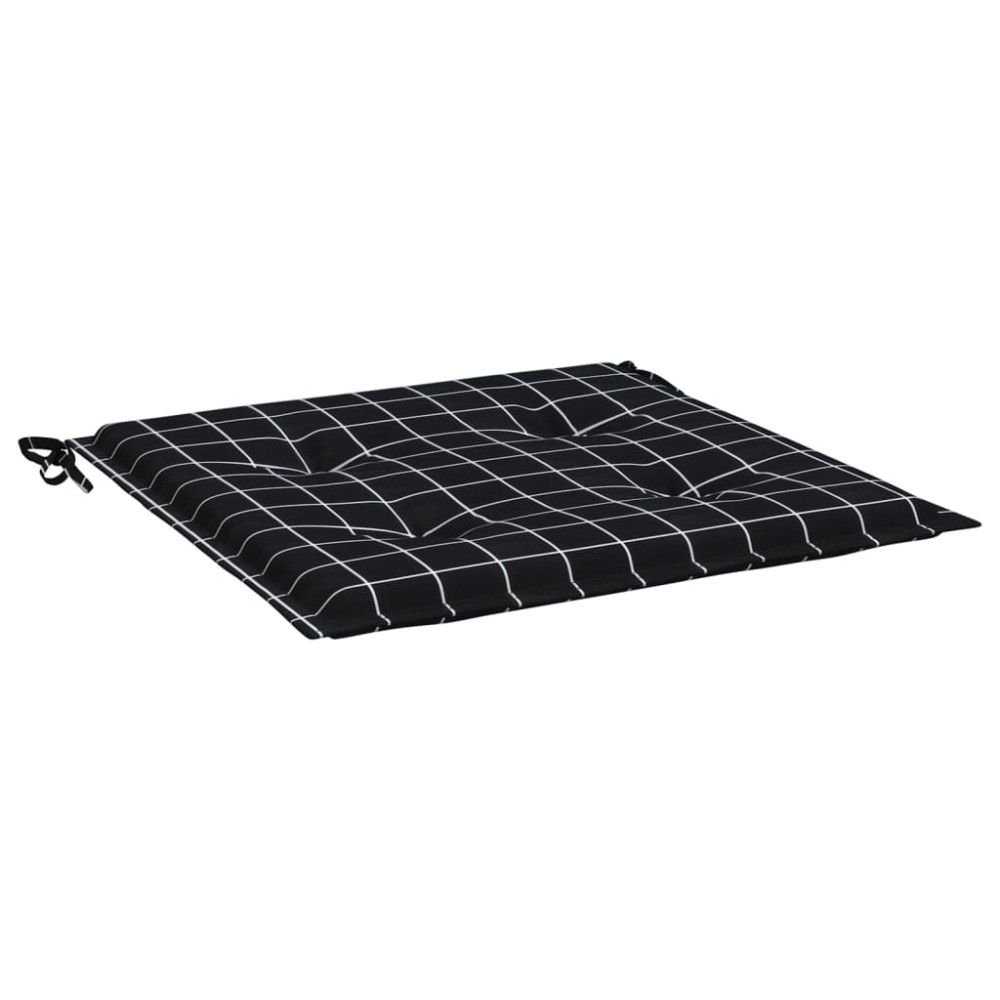 Produktbild för Stolsdynor 6 st svartrutig 50x50x4 cm tyg