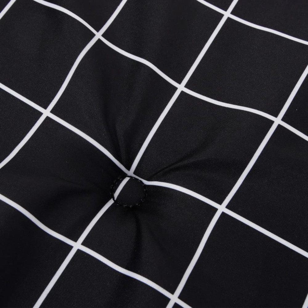 Produktbild för Stolsdynor 6 st svartrutig 50x50x4 cm tyg