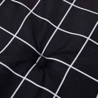 Produktbild för Stolsdynor 6 st svartrutig 50x50x4 cm tyg