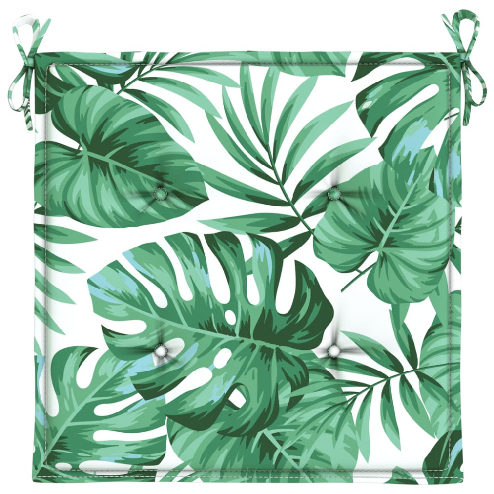 Produktbild för Stolsdynor 2 st bladmönster 40x40x4 cm tyg