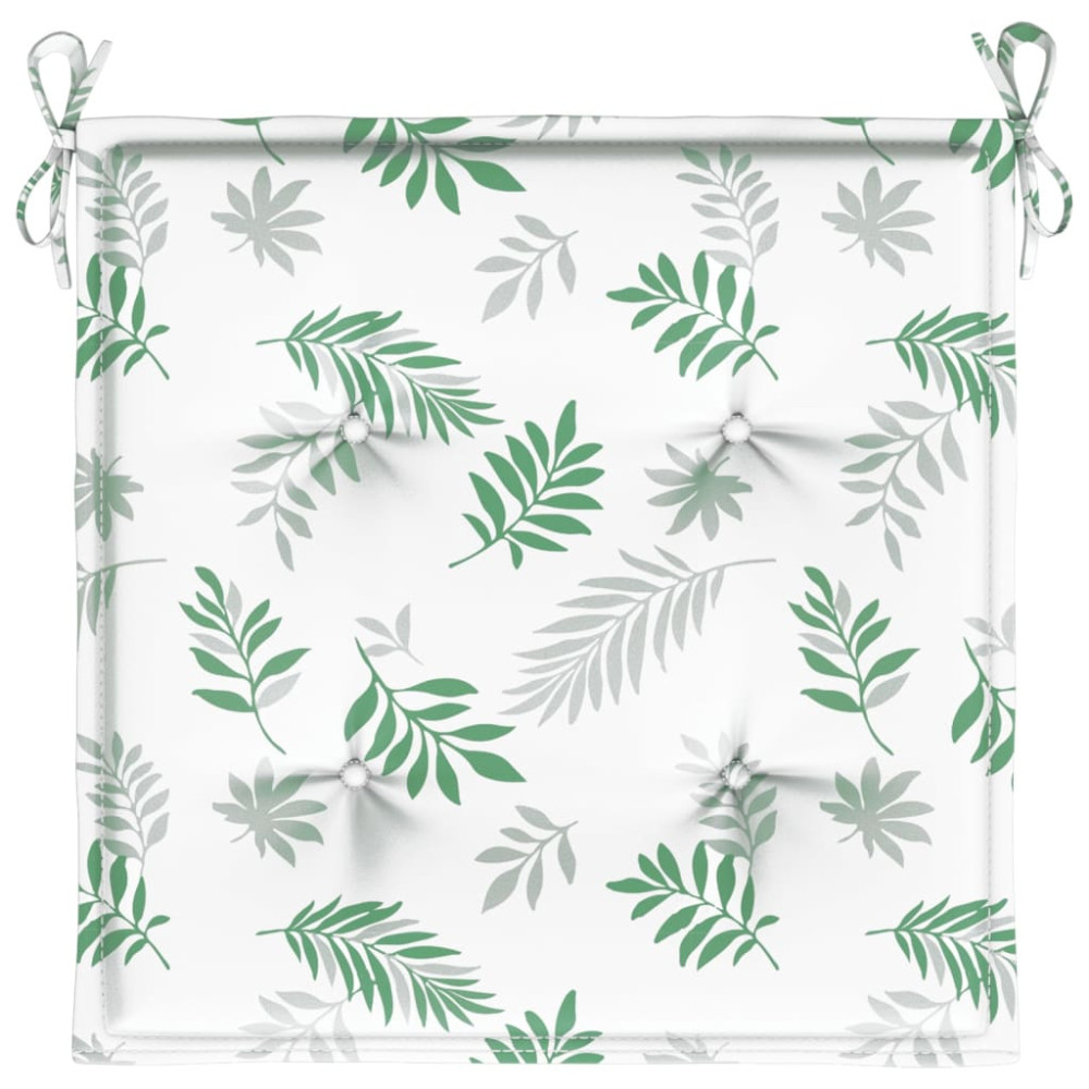 Produktbild för Stolsdynor 2 st bladmönster 50x50x4 cm tyg