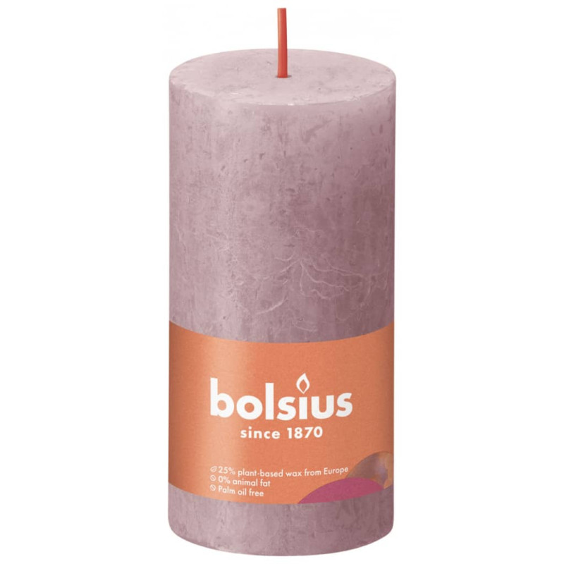 Produktbild för Bolsius Rustika blockljus 8-pack 100x50 mm askrosa
