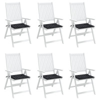 Produktbild för Stolsdynor 6 st svartrutig 40x40x4 cm tyg