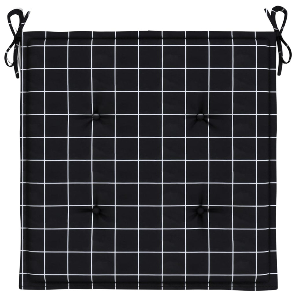 Produktbild för Stolsdynor 6 st svartrutig 40x40x4 cm tyg
