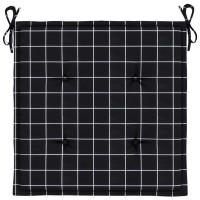 Produktbild för Stolsdynor 6 st svartrutig 40x40x4 cm tyg