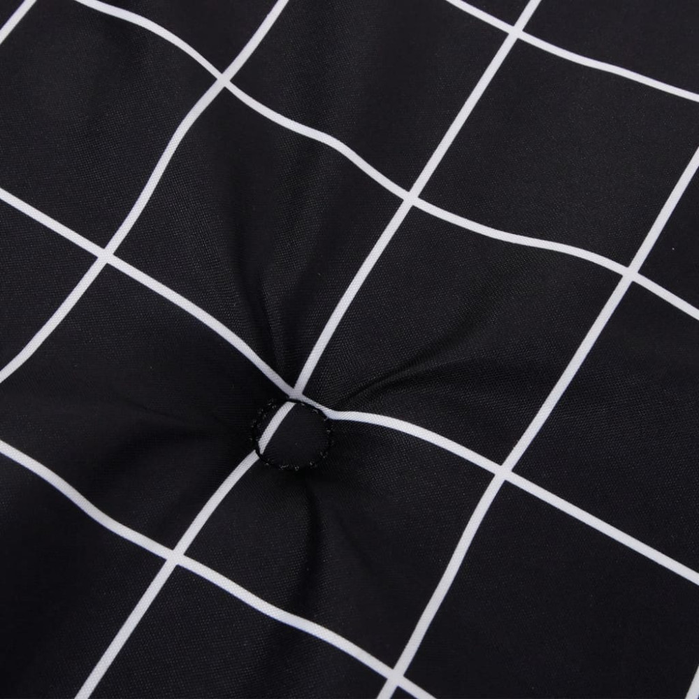 Produktbild för Stolsdynor 6 st svartrutig 40x40x4 cm tyg