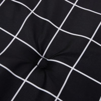 Produktbild för Stolsdynor 6 st svartrutig 40x40x4 cm tyg