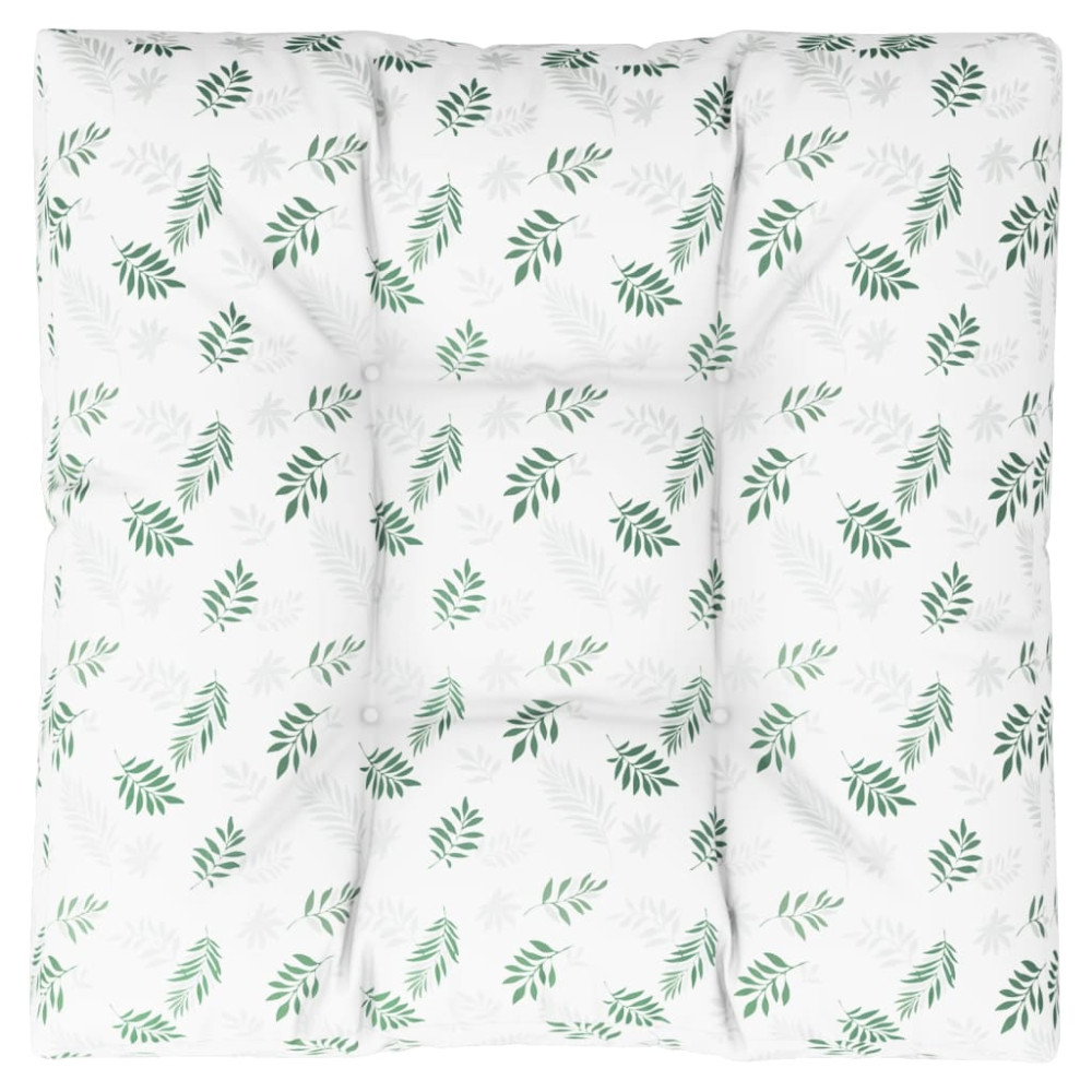 Produktbild för Palldyna bladmönster 80x80x12 cm tyg