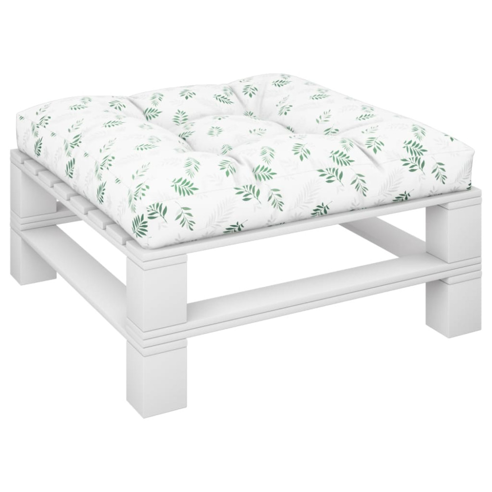 Produktbild för Palldyna bladmönster 80x80x12 cm tyg