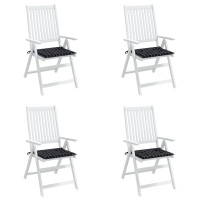 Produktbild för Stolsdynor 4 st svartrutig 50x50x4 cm tyg