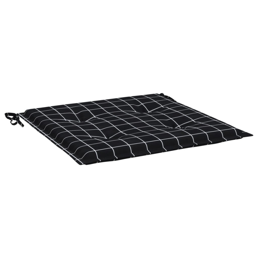 Produktbild för Stolsdynor 4 st svartrutig 50x50x4 cm tyg
