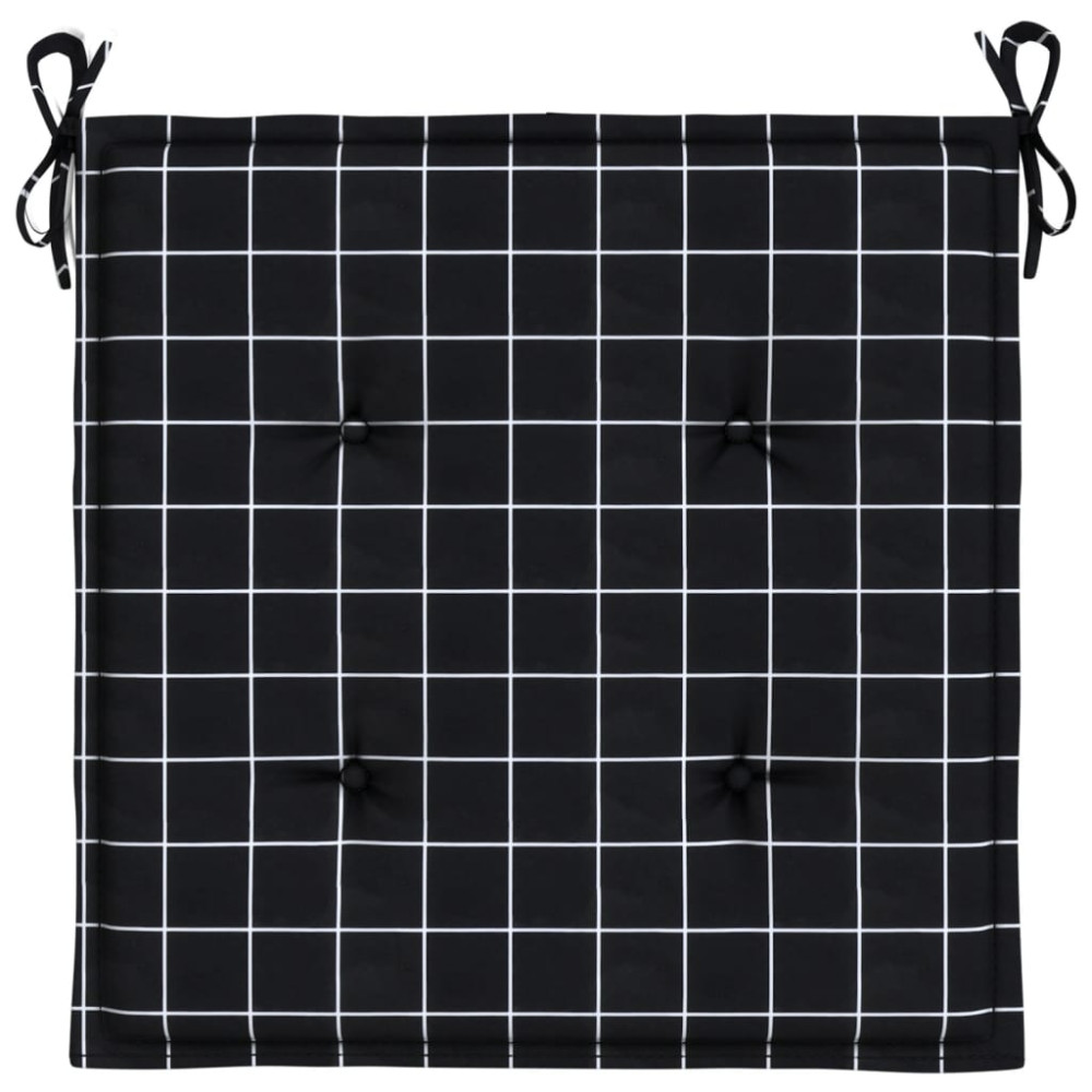 Produktbild för Stolsdynor 4 st svartrutig 50x50x4 cm tyg