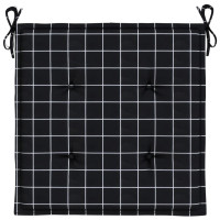 Produktbild för Stolsdynor 4 st svartrutig 50x50x4 cm tyg
