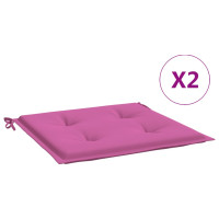 Produktbild för Stolsdynor 2 st rosa 50x50x3 cm tyg