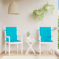 Produktbild för Stolsdynor för stolar med hög rygg 2 st turkos tyg