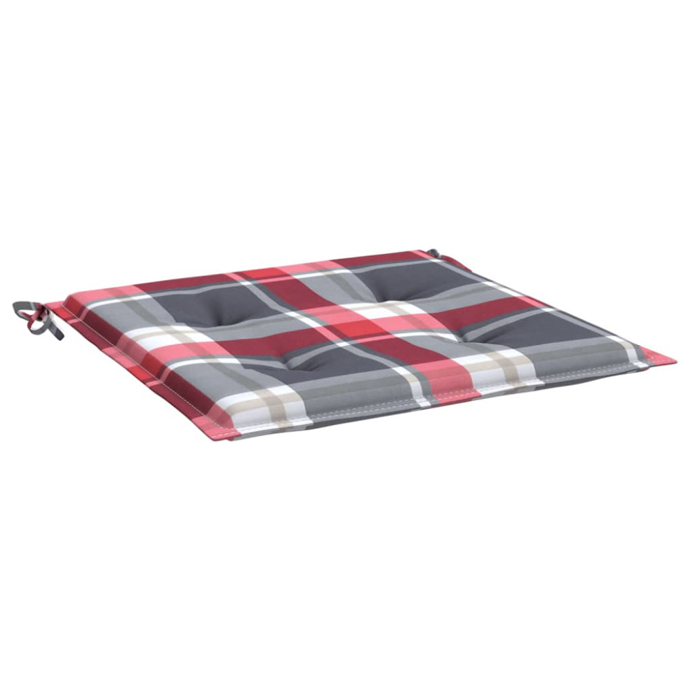 Produktbild för Stolsdynor 6 st rödrutig 40x40x4 cm oxfordtyg