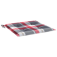 Produktbild för Stolsdynor 6 st rödrutig 40x40x4 cm oxfordtyg