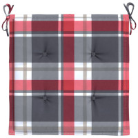 Produktbild för Stolsdynor 6 st rödrutig 40x40x4 cm oxfordtyg