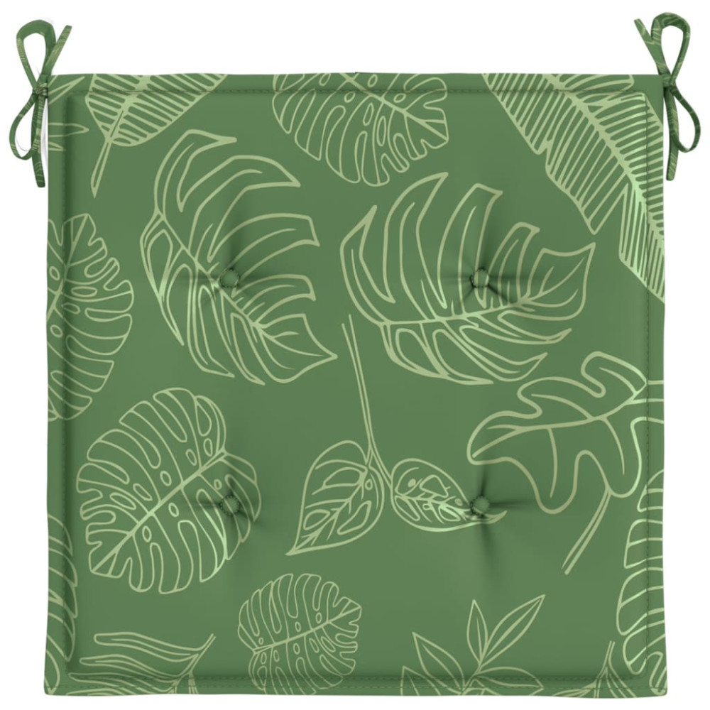 Produktbild för Stolsdynor 2 st bladmönster 40x40x4 cm tyg