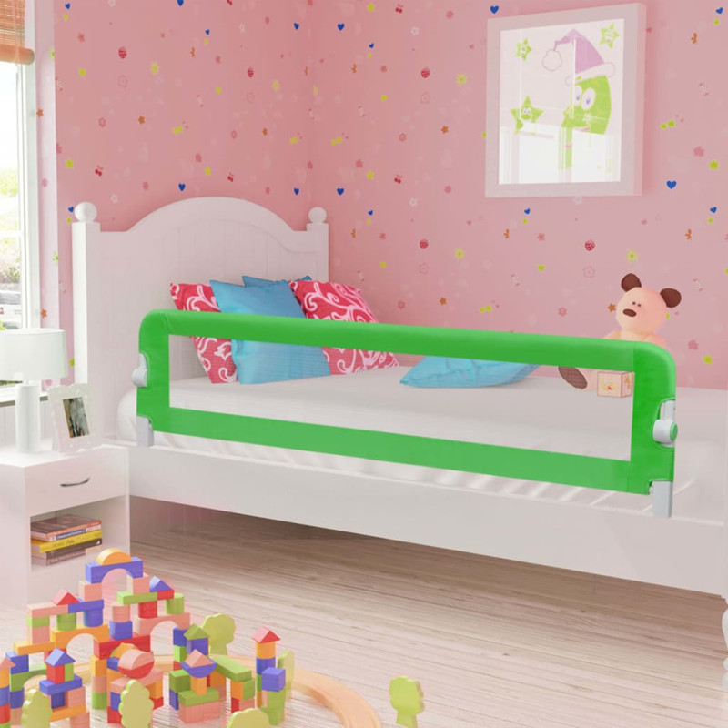 Produktbild för Sängskena för barn grön 180x42 cm polyester
