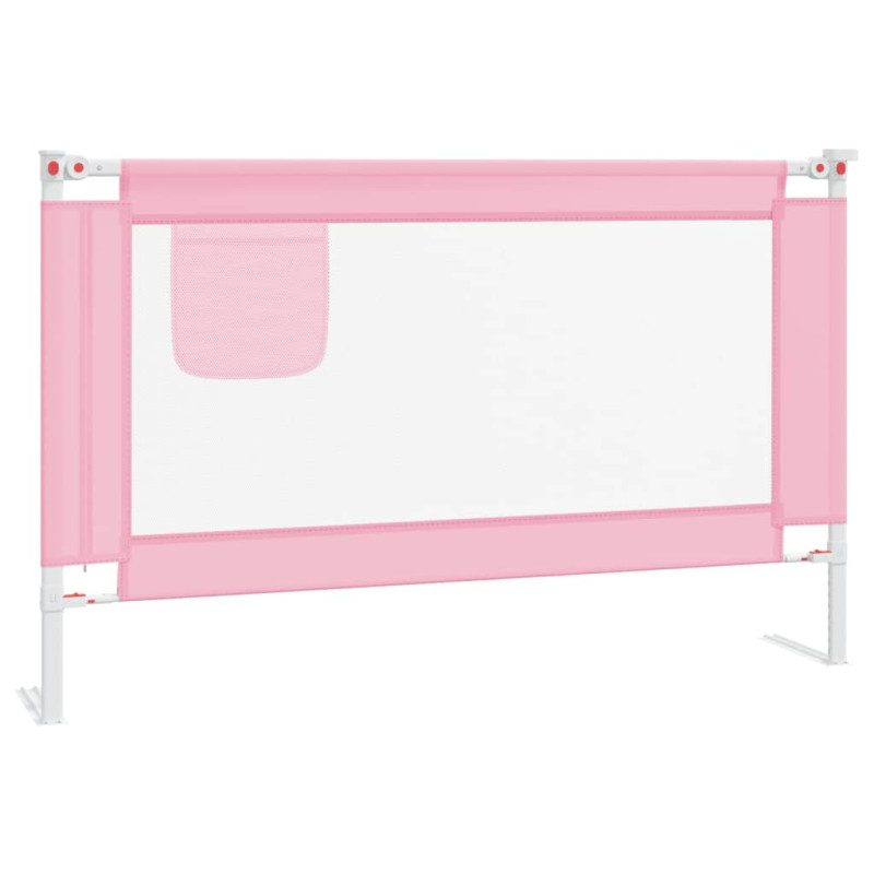 Produktbild för Sängskena för barn rosa 120x25 cm tyg