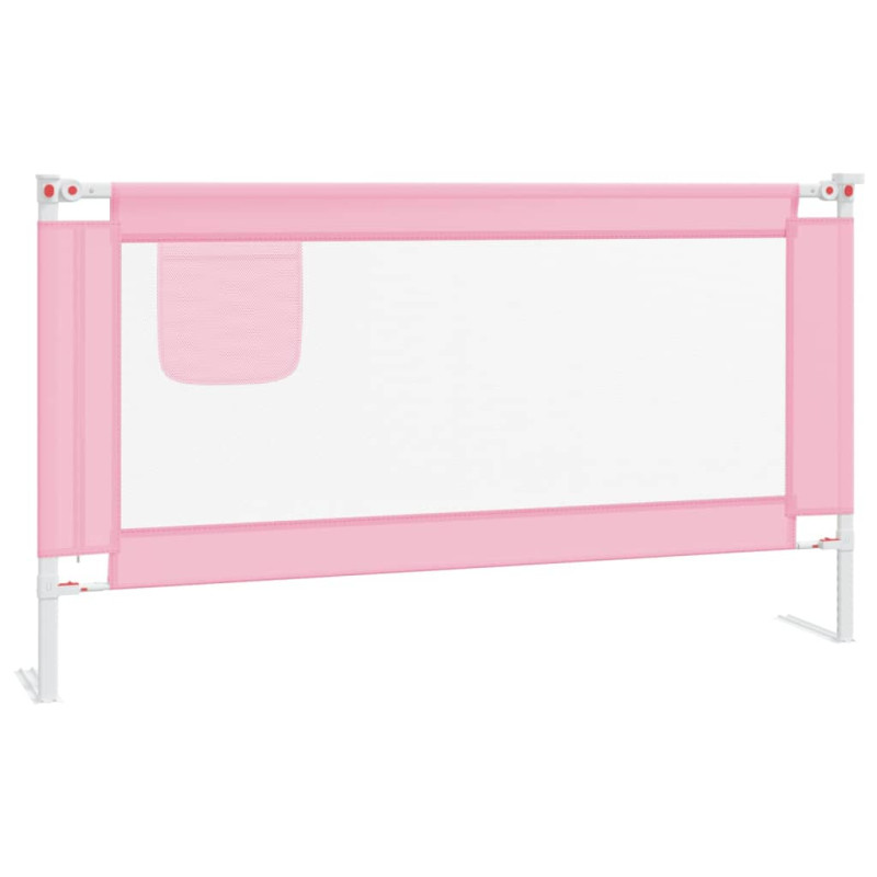 Produktbild för Sängskena för barn rosa 150x25 cm tyg