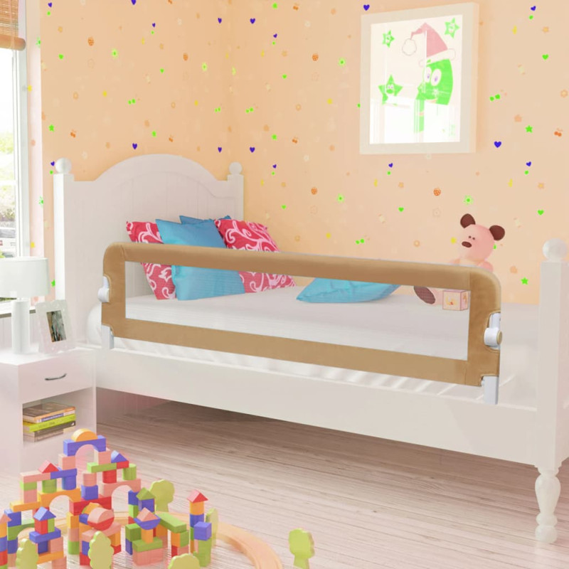 Produktbild för Sängskena för barn taupe 150x42 cm polyester