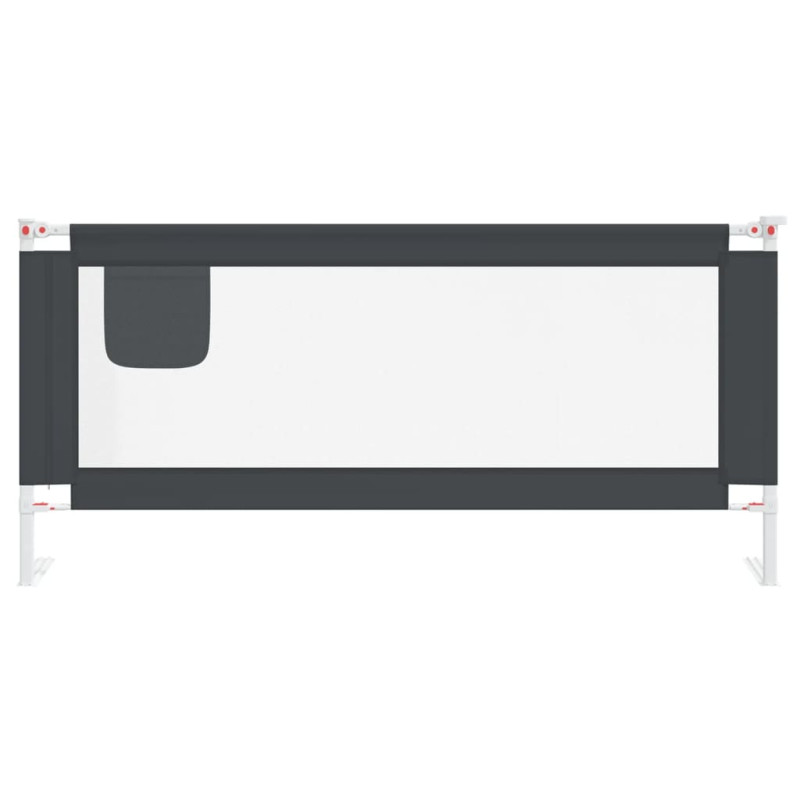 Produktbild för Sängskena för barn mörkgrå 200x25 cm tyg