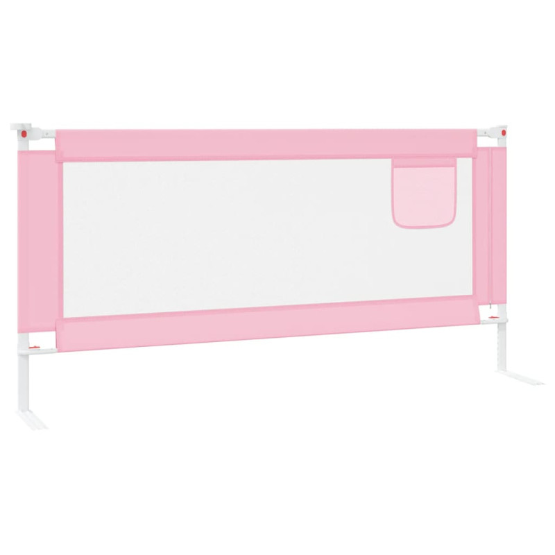 Produktbild för Sängskena för barn rosa 190x25 cm tyg