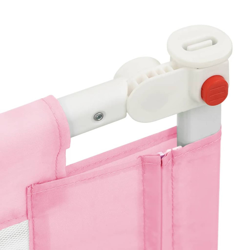 Produktbild för Sängskena för barn rosa 190x25 cm tyg
