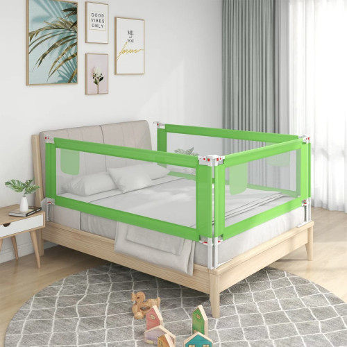 vidaXL Sängskena för barn grön 200x25 cm tyg