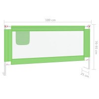 Miniatyr av produktbild för Sängskena för barn grön 180x25 cm tyg