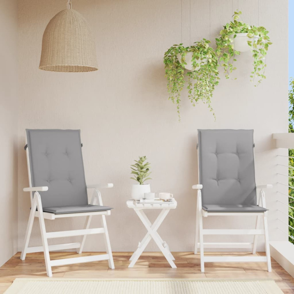 Produktbild för Stolsdynor 2 st grå 120x50x3 cm tyg