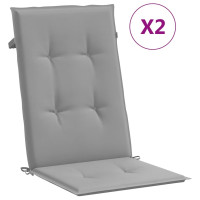 Produktbild för Stolsdynor 2 st grå 120x50x3 cm tyg