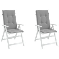 Produktbild för Stolsdynor 2 st grå 120x50x3 cm tyg